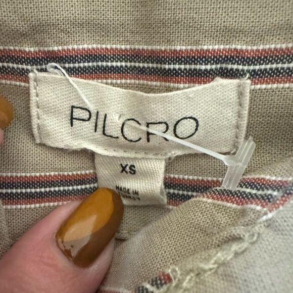 Anthropologie Pilcro Striped Ocersized Boyfriend Button Down - Picture 9 of 10